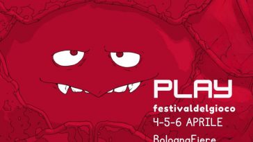 Logo play festival del gioco con date e infografica