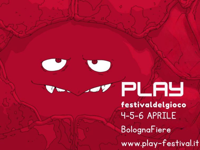 Logo play festival del gioco con date e infografica