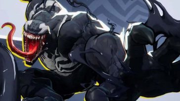 venom con braccio teso in avanti