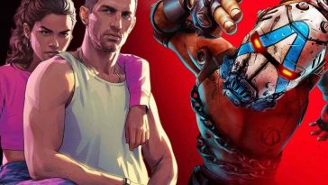 key art di Borderlands 4 su sfondo rosso e nero e protagonisti di GTA 6 uniti in una stessa foto