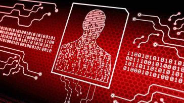 schermata con profilo di persona nero e rosso