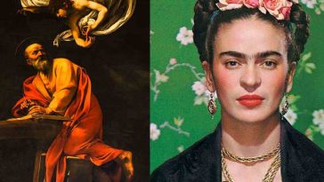 quadro di caravaggio e foto di frida kahlo