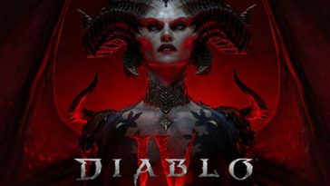 copertina diablo IV con personaggio demoniaco e logo del gioco