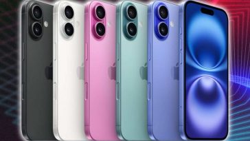 iPhone 16 in tutte le colorazioni su sfondo colorato