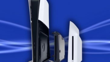 Ps5 digital smontata con a fianco lettore blu ray esterno