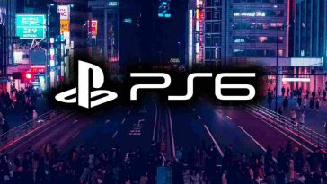 logo PlayStation 6 sullo sfondo di una città al neon futuristica