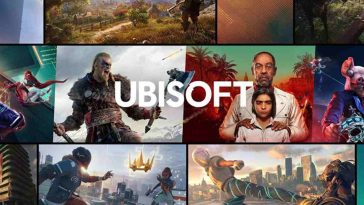 scritta ubisoft cn alle spalle un collage di diversi giochi (far cry, assassin's creed, star wars)