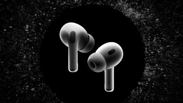 AirPods Pro 2 su sfondo nero e cerchio luminoso intorno