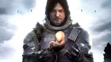 death stranding key art con sam porter bridges in primo piano e feto tra le mani