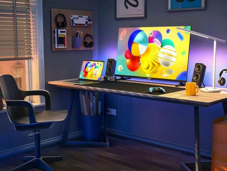 Hisense QLED su una postazione da gaming