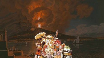 personaggi di Chrono Trigger su sfondo che richiama la città di Napoli