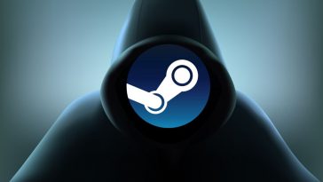 figura incappucciata con logo Steam