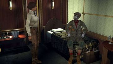screenshot di syberia con kate e oscar in cabina
