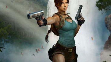 Lara Croft in Tomb Raider in primo piano