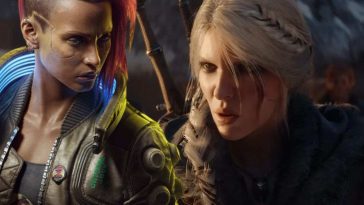 Ciri di the witcher 4 con personaggio femminile di cyberpunk 2077 in una sola foto