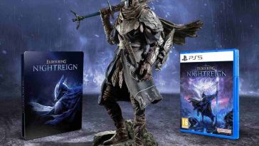 collector's edition di elden ring nightreign con statua al centro e ai lati gioco per pS5 e steelbook