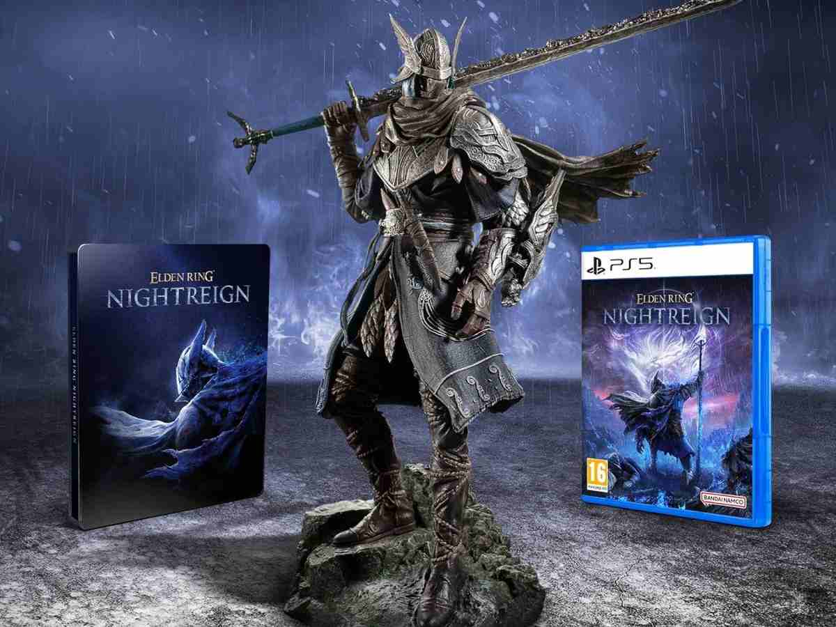 collector's edition di elden ring nightreign con statua al centro e ai lati gioco per pS5 e steelbook