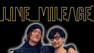 kojima e norman reedus con dietro scritto line mileage