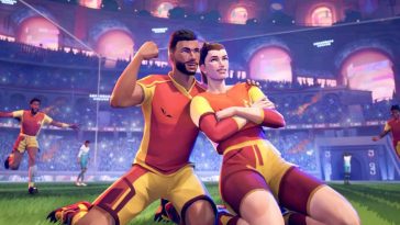 screenshot di rematch con l'esultanza di due giocatori