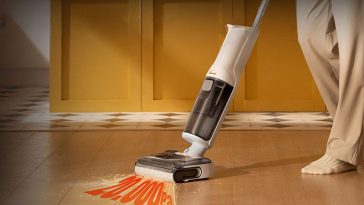 aspiraplvere bianco con indicazione potenza 20.000 pa