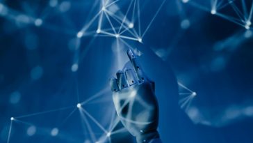 Una mano di un robot in un'illustrazione digitale