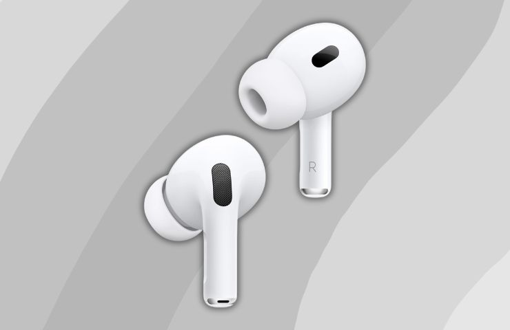 AirPods Pro 2 su sfondo grigio