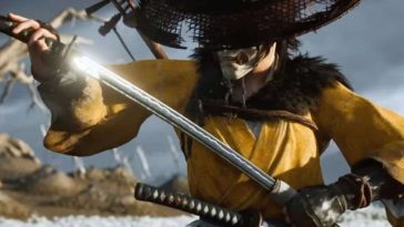 spadaccina con maschera da scheletro che estrae katana dal fodero