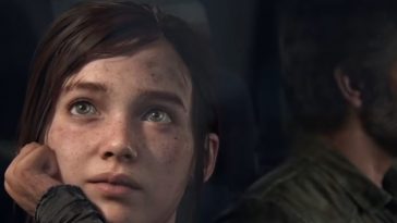 ellie di the last of us che guarda fuori dal finestrino della macchina