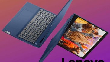Lenovo IdeaPad 3 Notebook 15,6” fronte e retro con scritta "Lenovo"