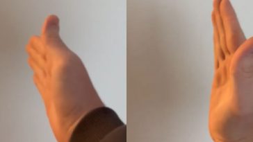 screenshot del video su X di Joov della mano