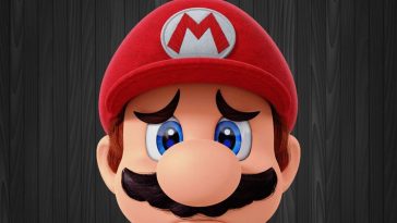 super mario triste su sfondo nero