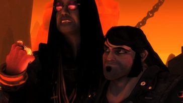 personaggio di brutal legend interpretato da ozzy osbourne che abbraccia personaggio di jack black