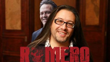 john romero, scritta "romero games", alle spalle phil spencer