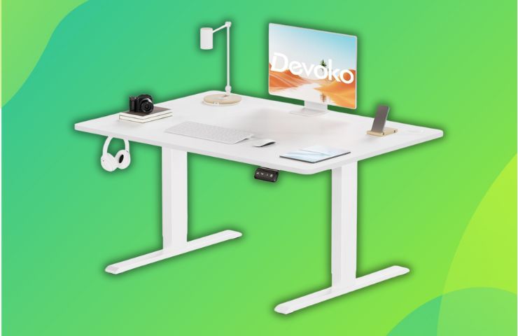 scrivania regolabile devoko su sfondo verde