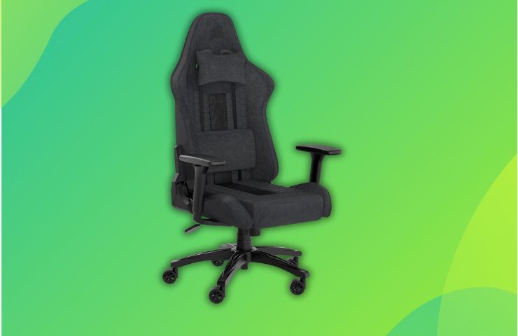 sedia da gaming corsair su sfondo verde