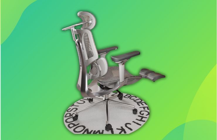 sedia da ufficio hbada su sfondo verde