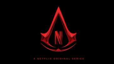 logo serie t v assassin's creed su sfondo nero