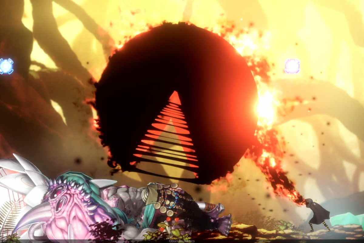 spadaccino posseduto da demone a forma di pac man