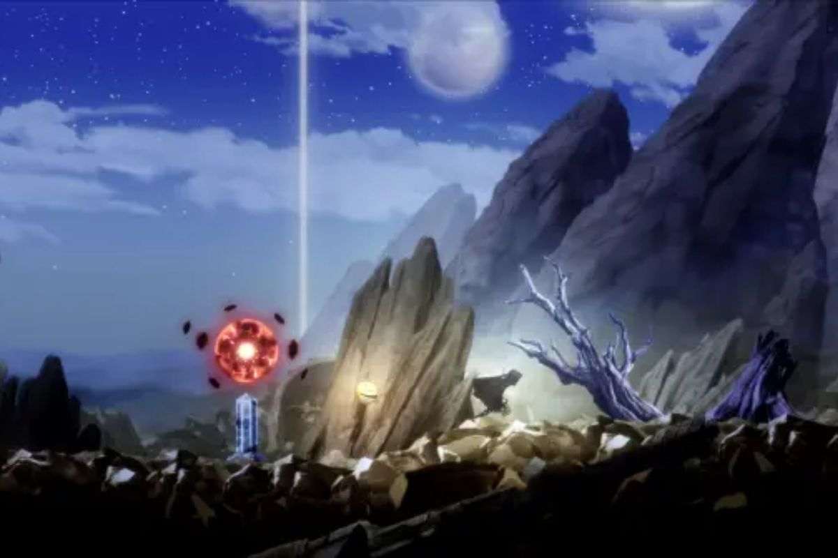 checkpoint a forma di cristallo piantato nella terra