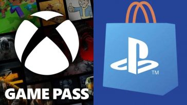 foto con due foto affiancate: loghi xbox game pass ultimate e playstation store
