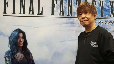 naoki yoshida, lune a braccia incrociate, scritta "final fantasy"