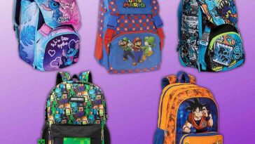 zaini lilo&stistch, supermario, dragon ball, minecraft, seven dinosauri