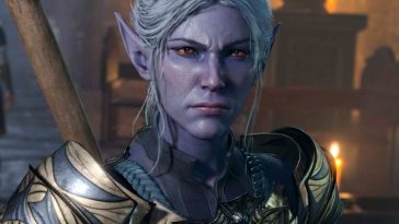 primo piano su personaggio di baldur's gate 3