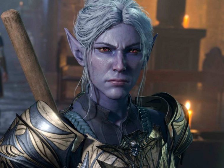 primo piano su personaggio di baldur's gate 3