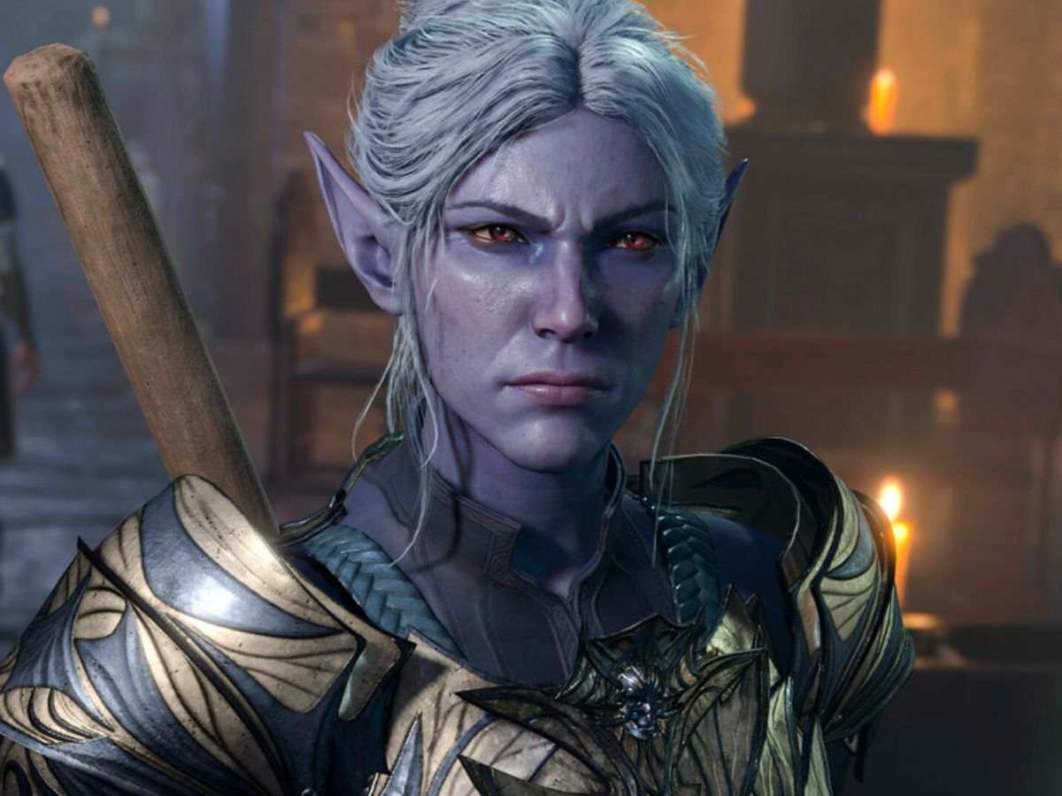 primo piano su personaggio di baldur's gate 3