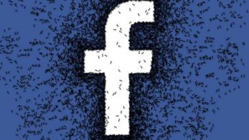 Il logo di Facebook creato da formiche
