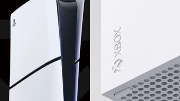 collage di due foto affiancate con dettagli di ps5 e xbox series s