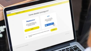 SPID con Poste Italiane, schermata sul computer