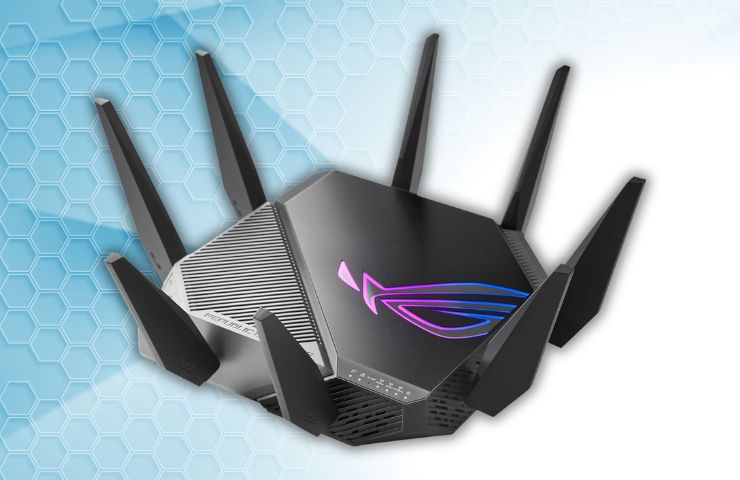 asus rog rapture su sfondo azzurro tech