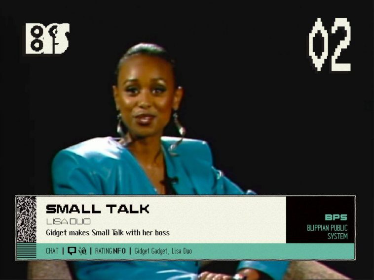 donna presentatrice in finta tv